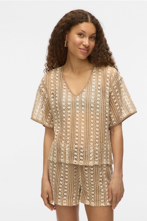 Vero Moda vmohio ss v-neck oversize top jrs g